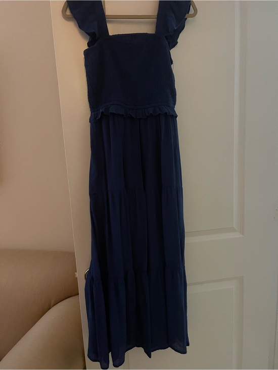 Speed Limit 98 Dresses & Skirts - Speed Limit 98 Navy Blue Ruffle Maxi Dress